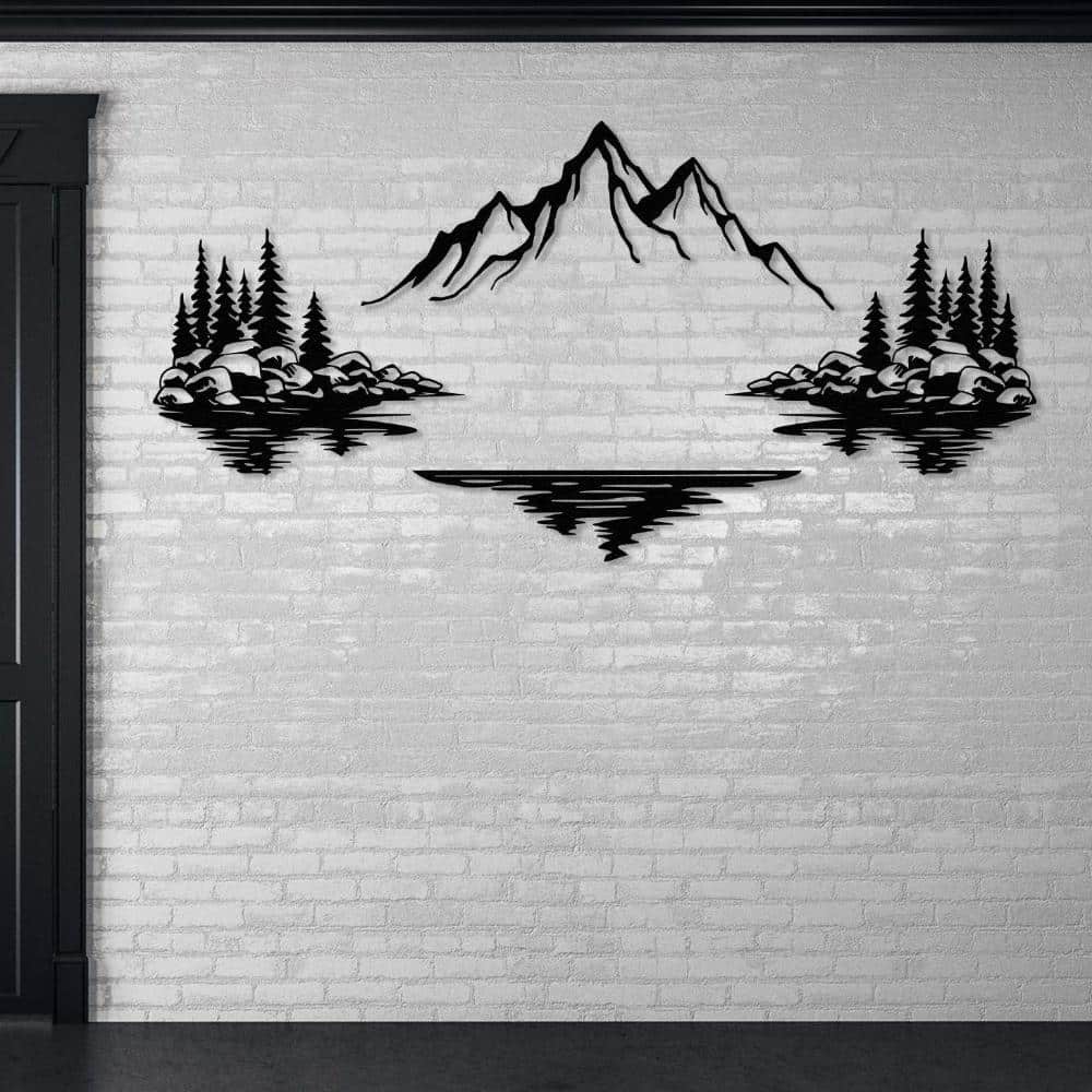 Mountain Lake Landscape Metal Wall Art