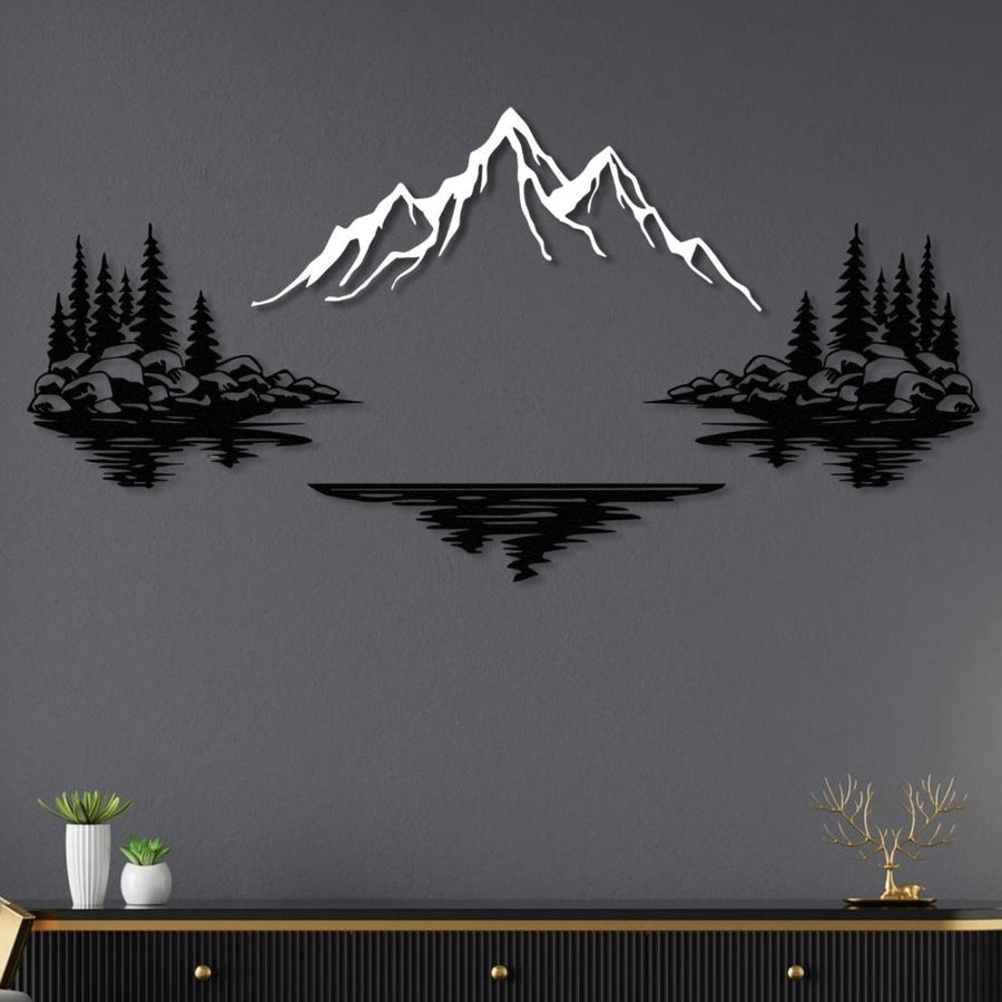 Mountain Lake Landscape Metal Wall Art