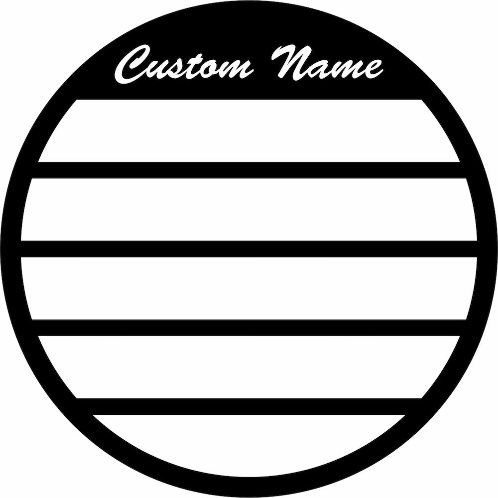 Round metal display shelf for 1/64 model cars with custom nameplate