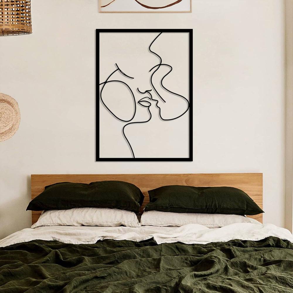 Relationship Goals Couple Metal Wall Art in a bedroom