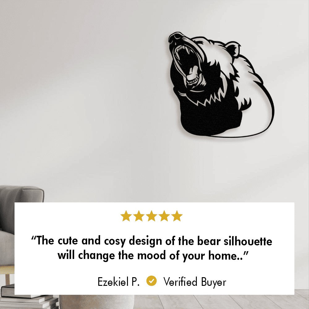 Customer photo of Roaring Bear Silhouette Metal Wall Art