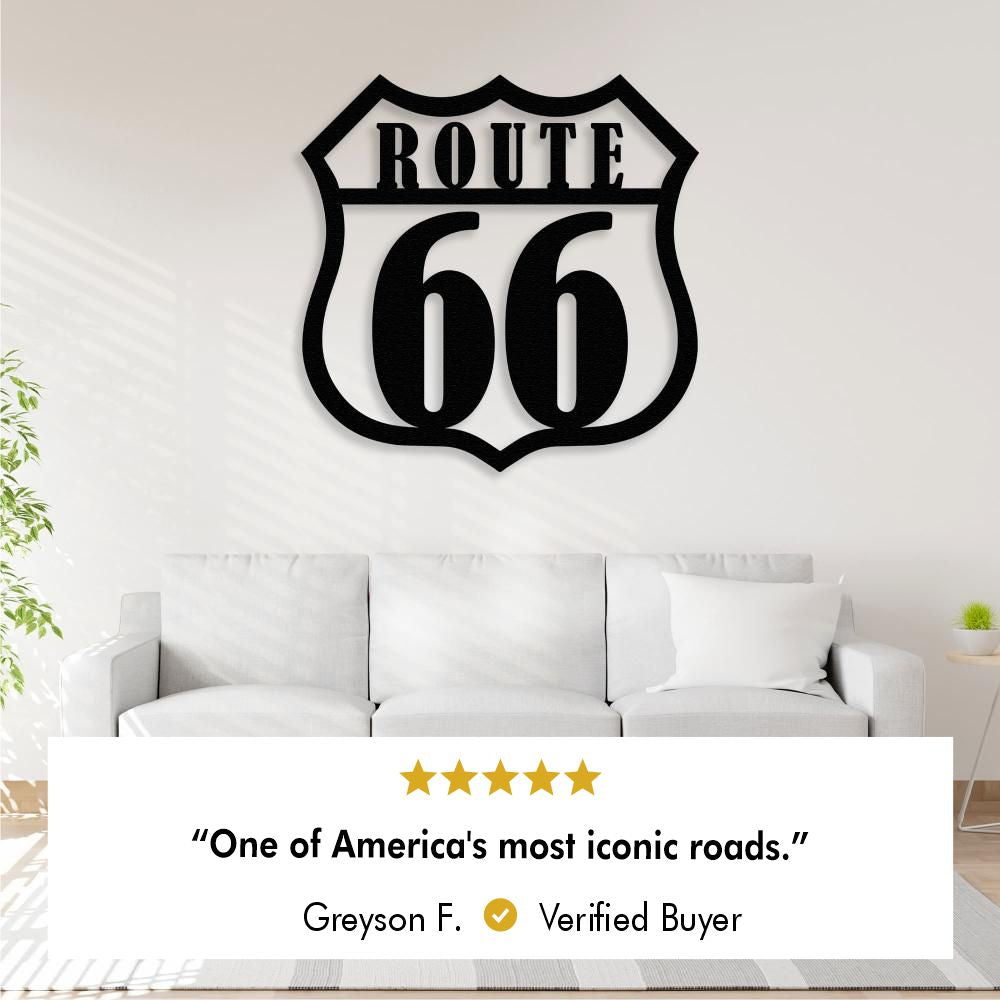 Customer photo of Route 66 Sign Metal Wall Art