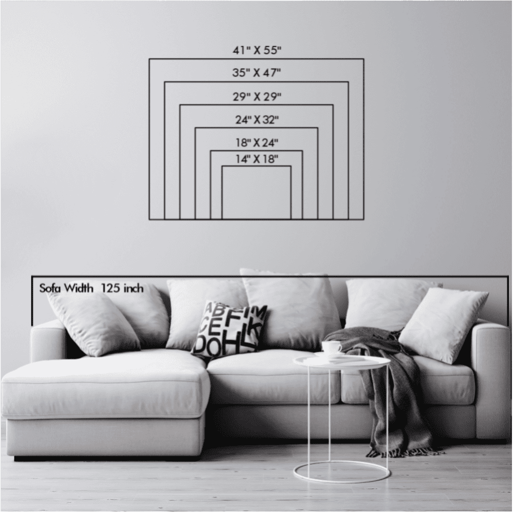 Size chart for Creation of Adam Metal Wall Art variants