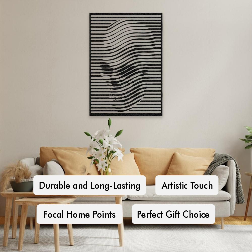 Skull Wavy Line Metal Wall Art