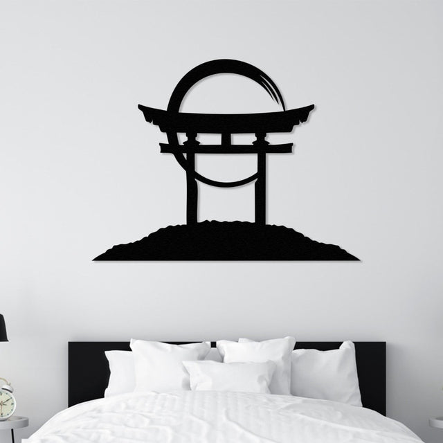 Torii Gate Metal Wall Art – Powder-Coated Office Modern Decor