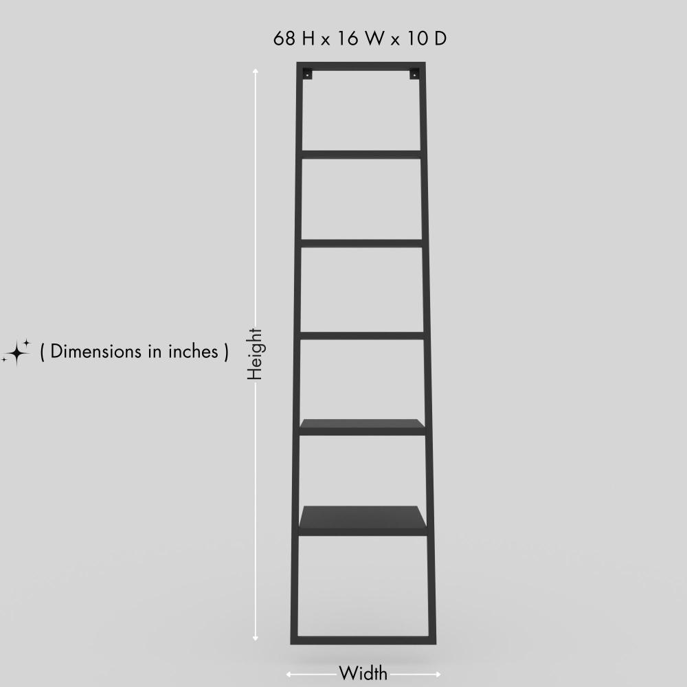 Dimension guide for Floor Mounted Towel Ladder with 2 Shelves showing product measurements and scale references for comparison.