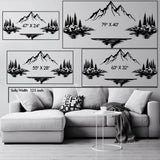 Size chart for Mountain Lake Landscape Metal Wall Art variants