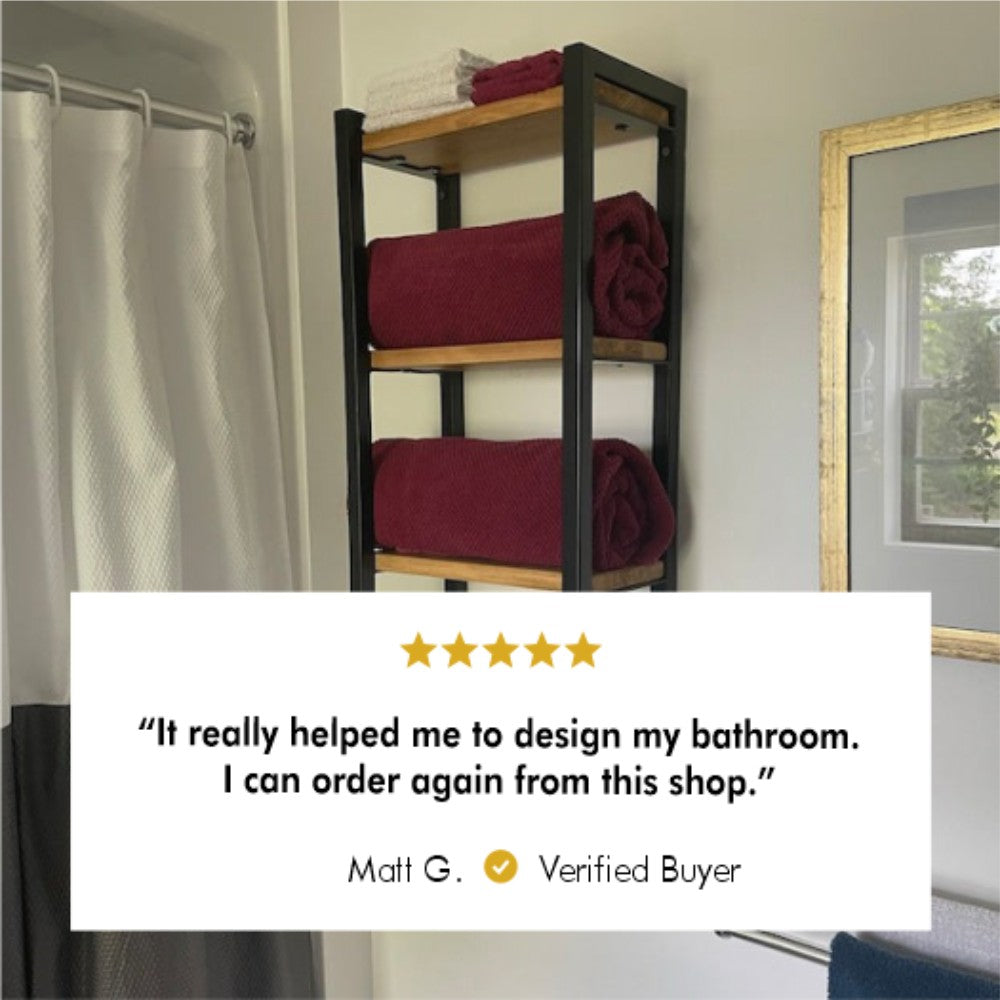 3-Tier Bathroom Shelf mounted in a modern bathroom setting.