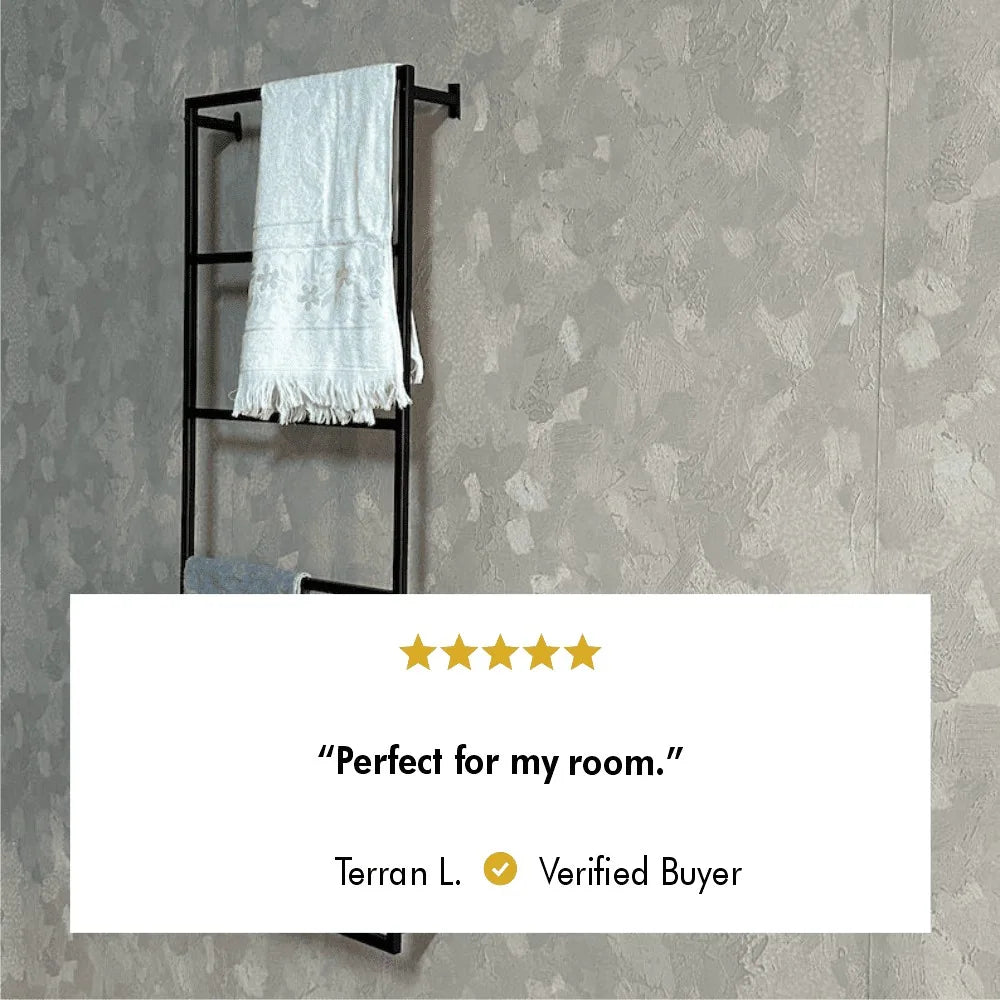 Wall Mounted 6 Tier Towel Rack mounted in a modern bathroom setting.