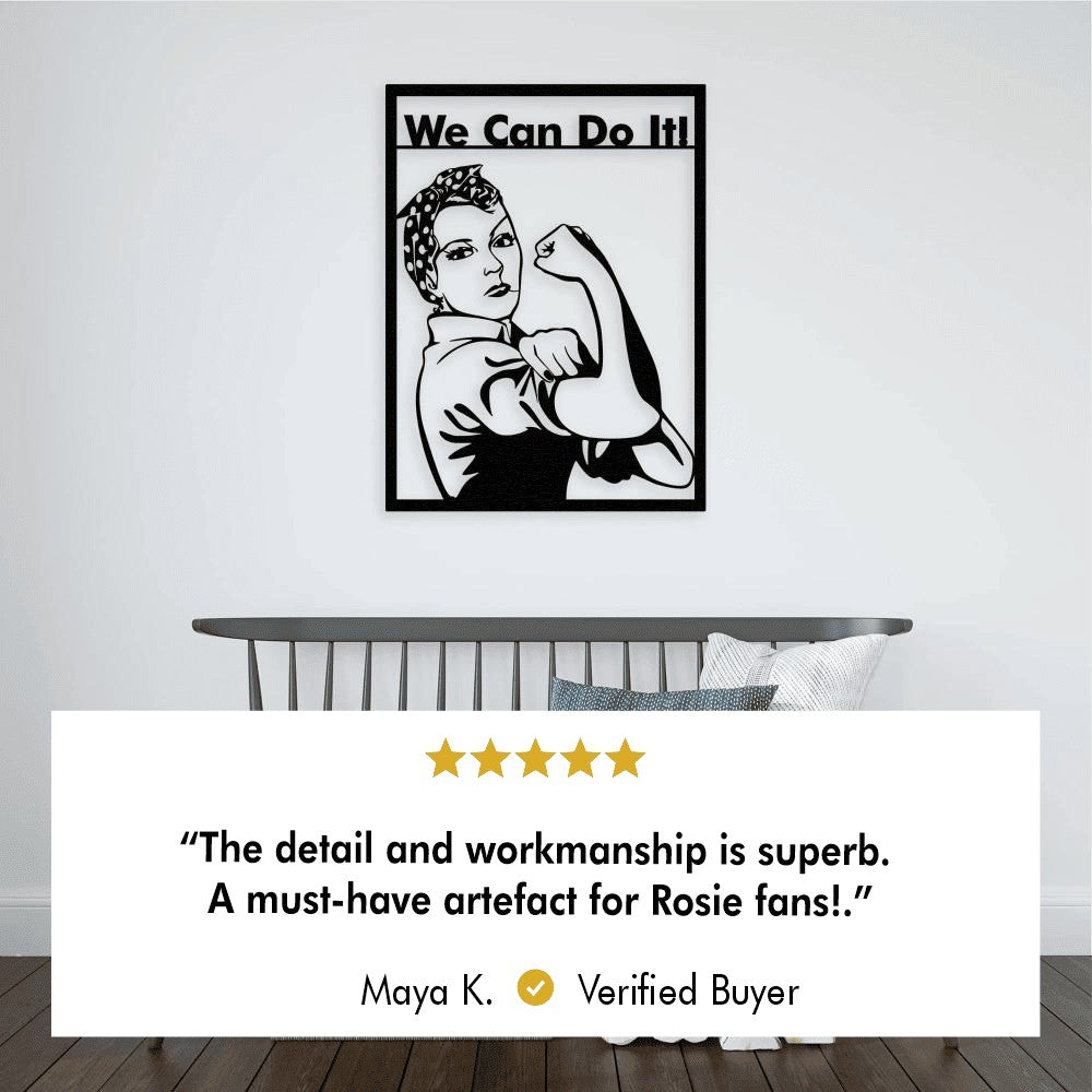 Customer photo of Rosie the Riveter Metal Wall Art