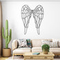 Angel Wings Metal Wall Art in a living room
