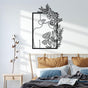 Woman Silhouette and Roses Metal Wall Art in a bedroom